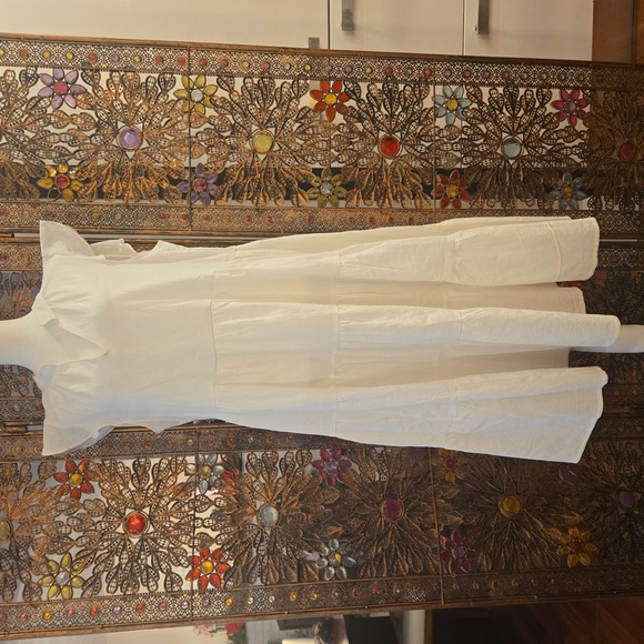 Label Of Love Womens Sleeveless Ruffled V-Neck Boho Midi Dress White Size Large - Picture 1 of 12